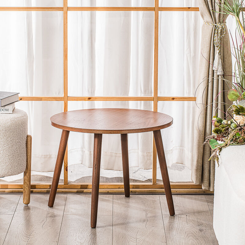Table Appoint End of Sofa Wooden Round Furniture