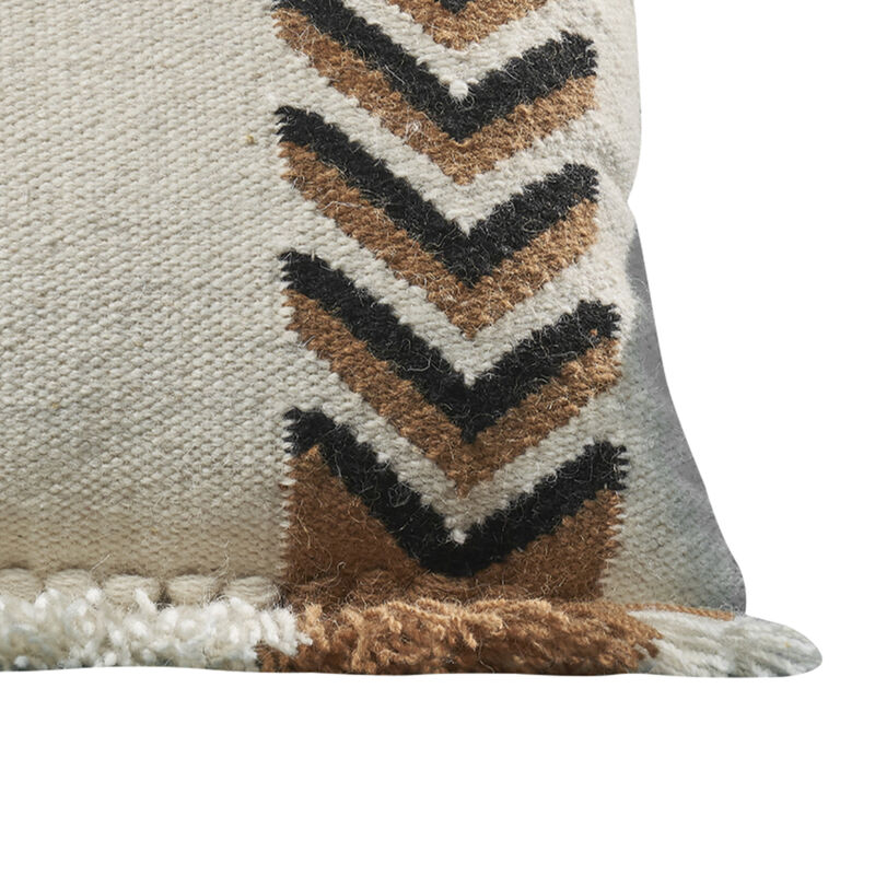 Veria Pillow Cover with Herringbone Design The Urban Port, Multicolor-Benzara