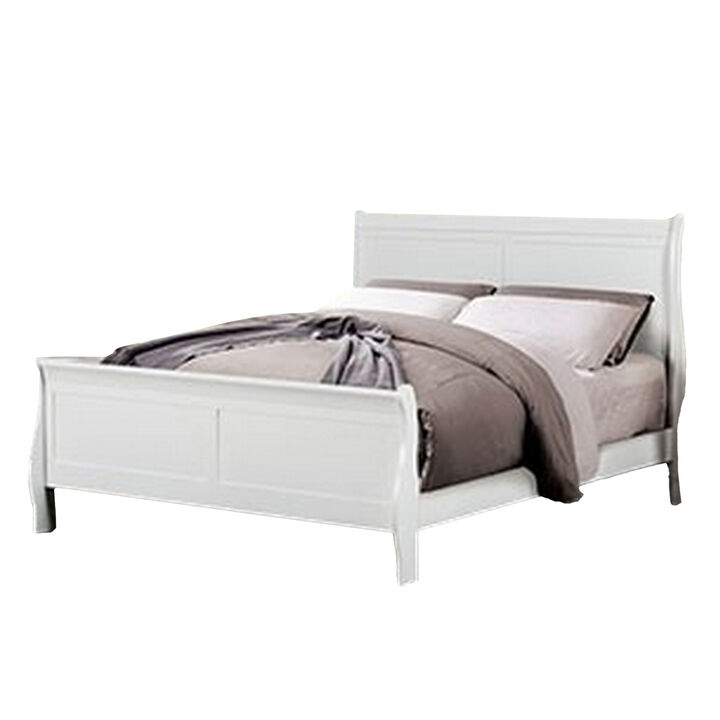 Ry Three Piece Full Size Bedroom Set, Sleek Modern Transitional Style, White - Benzara