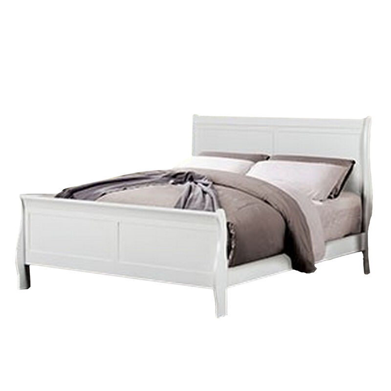 Ry Three Piece Full Size Bedroom Set, Sleek Modern Transitional Style, White - Benzara