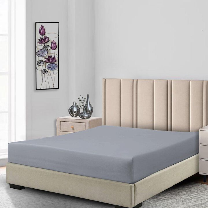 Egyptian Linens - Low Profile Fitted Sheet (7-10 Inches) Soft Cotton Sateen - Made in USA