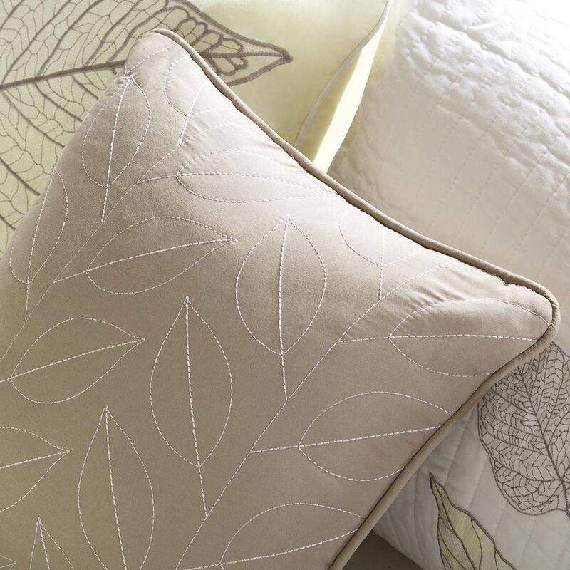 Belen Kox Classic Yellow Embroidered Leaf Coverlet Set, Belen Kox
