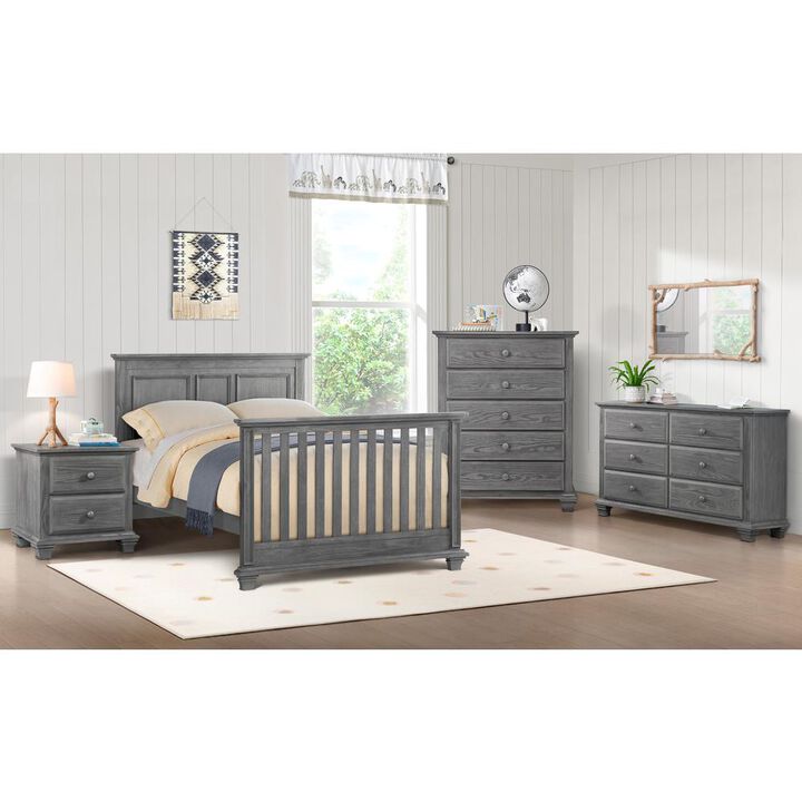 Oxford Baby Kenilworth 4 In 1 Convertible Crib Graphite Gray