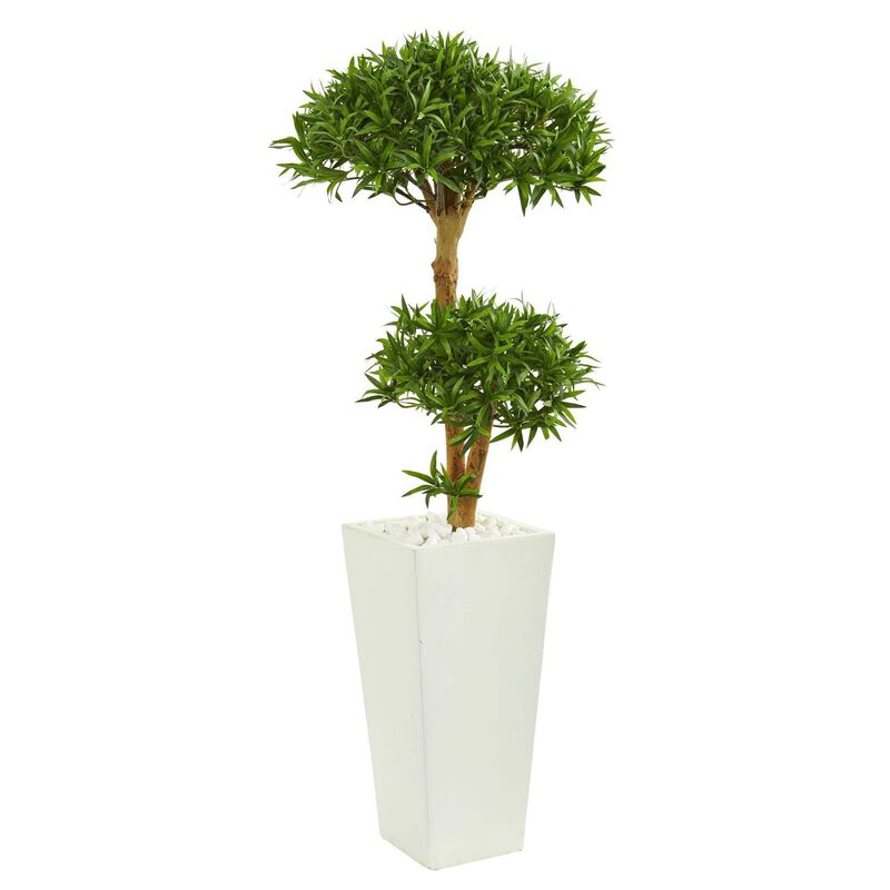Nearly Natural 50-in Bonsai Styled Podocarpus Artificial Tree in Planter