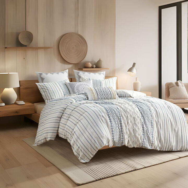 Gracie Mills Modesto Printed Cotton Comforter Set with Chenille