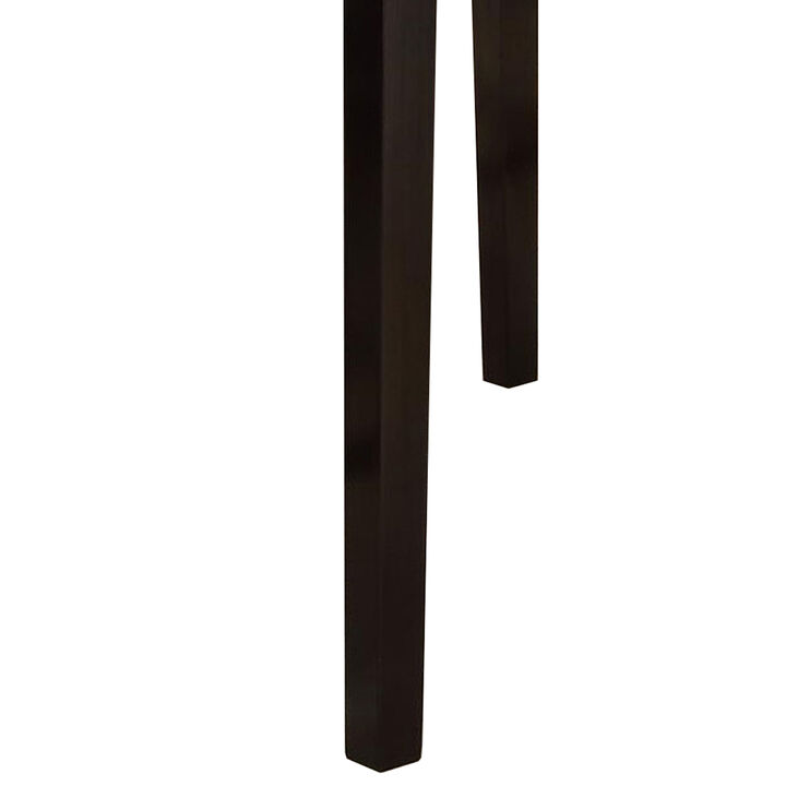 Spacious Wooden Counter High Table Faux Marble Top Brown - Benzara