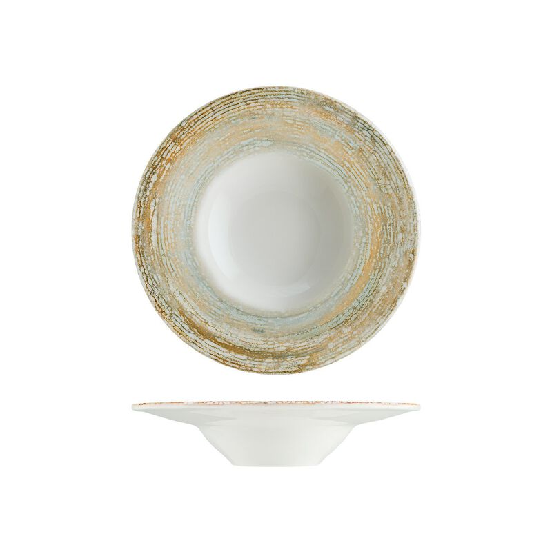 Patera dia.11" h:2.5" 14 oz. Round Decorated Porcelain Bowl (Set of 2)
