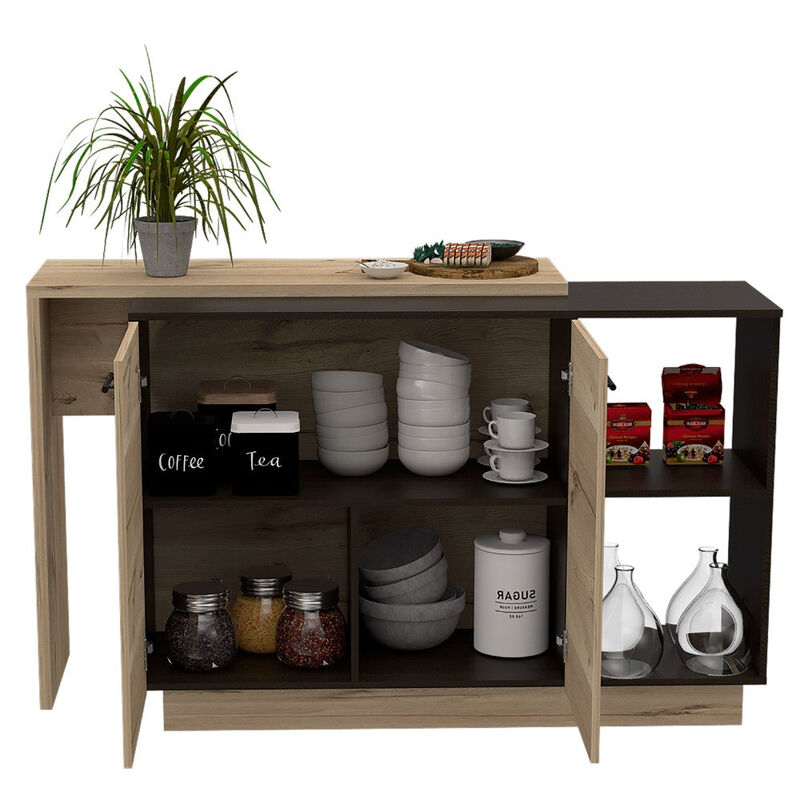 Kitchen Island Ohio, Kitchen, Black / Light Oak