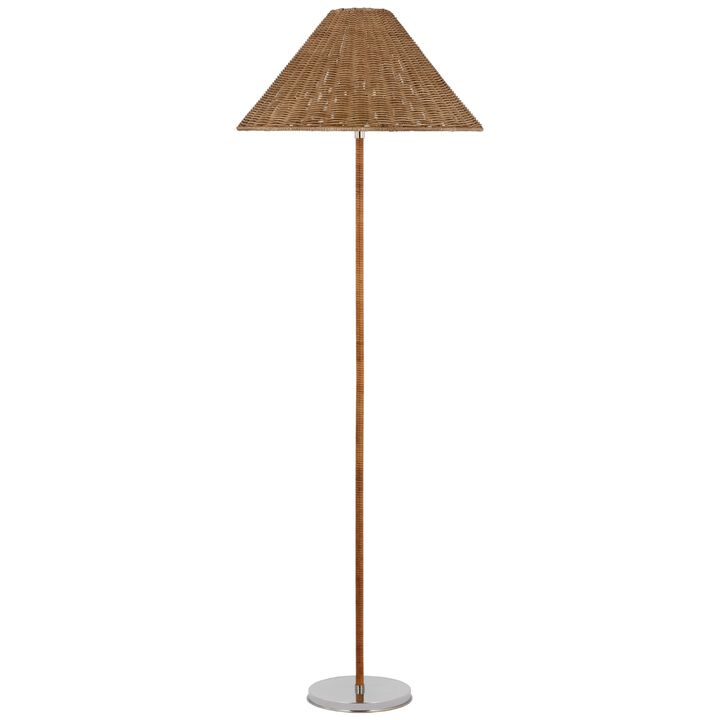 Wimberley Medium Wrapped Floor Lamp in Polished Nickel