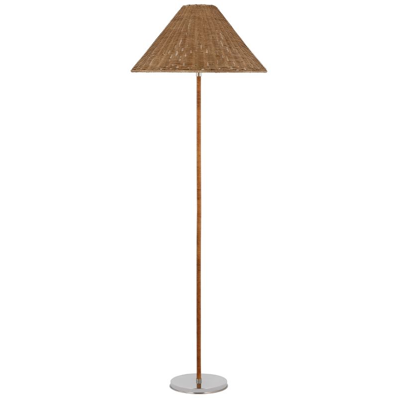 Wimberley Medium Wrapped Floor Lamp in Polished Nickel