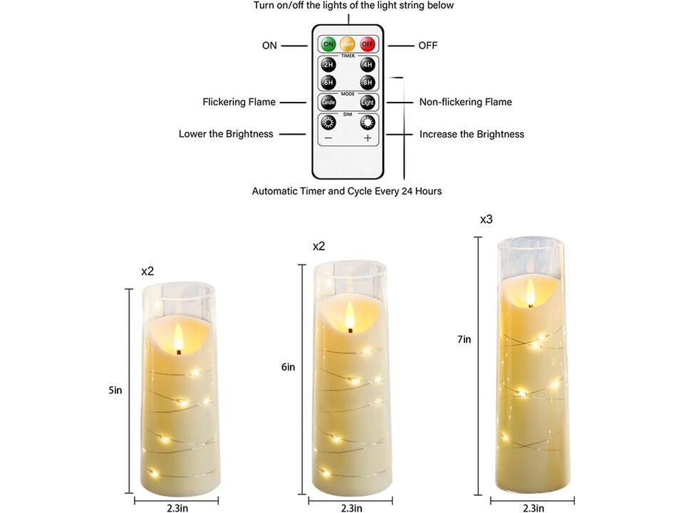 Eebuss Flameless Candles,Pack of 9 Battery Operated Candles