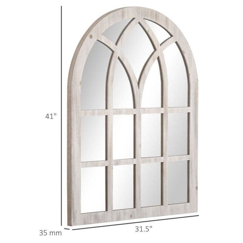 Natural Frame Decor: 41x31.5" Rustic Arch Window Wall Mirror