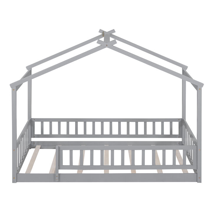 Merax Montessori Kids Bed  Modern Floor Bed