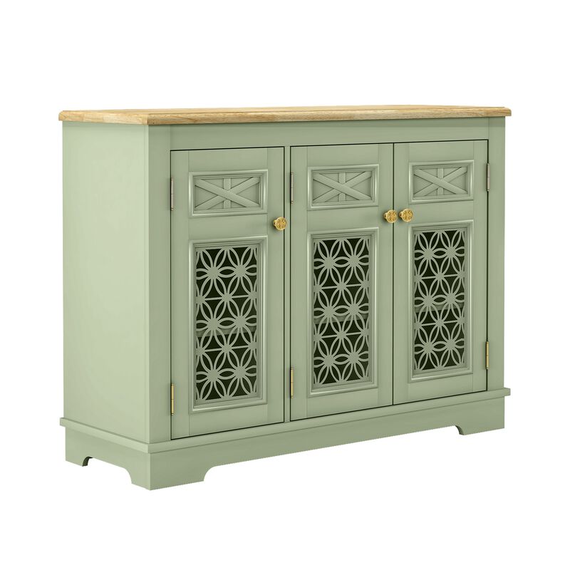 FESTIVO Versatile Buffet Cabinet with Glass Doors and Adjustable Shelves
