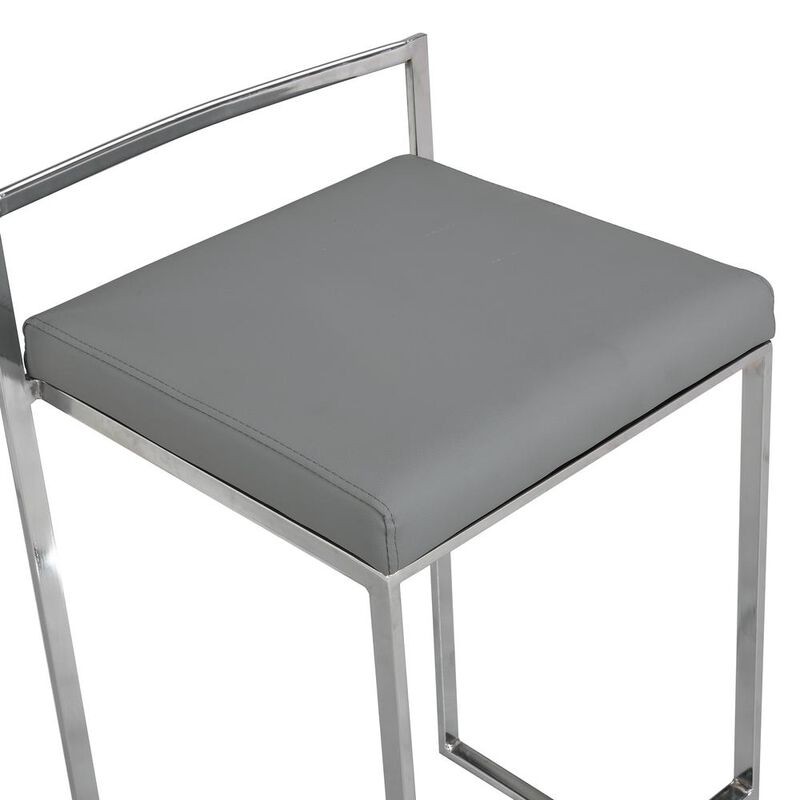 Carolina Living Lucien 25.25 Upholstered Counter Stool - Grey - Grey Upholstery