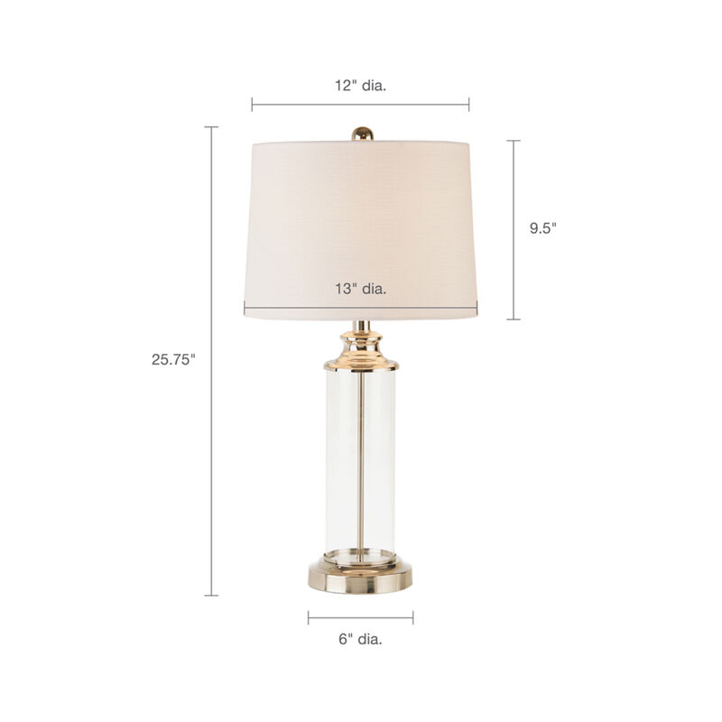 Clarity Glass Cylinder Table Lamp Set Of 2