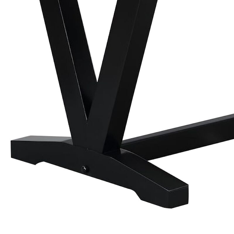 Oliver 72 Inch Dining Table With Faux Carrara Marble Top, White and Black - Benzara