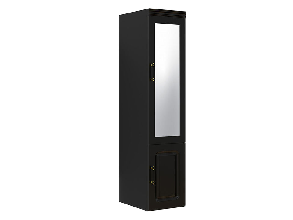 71" H Closet with Doors Black Wooden Armoire Wardrobe Closet with Mirror Clothes Storage Closet Bedroom Armoires Wood Wardrobe Storage Closet Cabinet with Hanging Rod Shelf 1 Mirror, 1 Doors Black 20.6"D x 15.8"W x 71"H