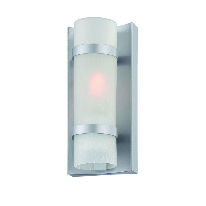 Hivvago Brushed Silver and White Glass Wall Sconce