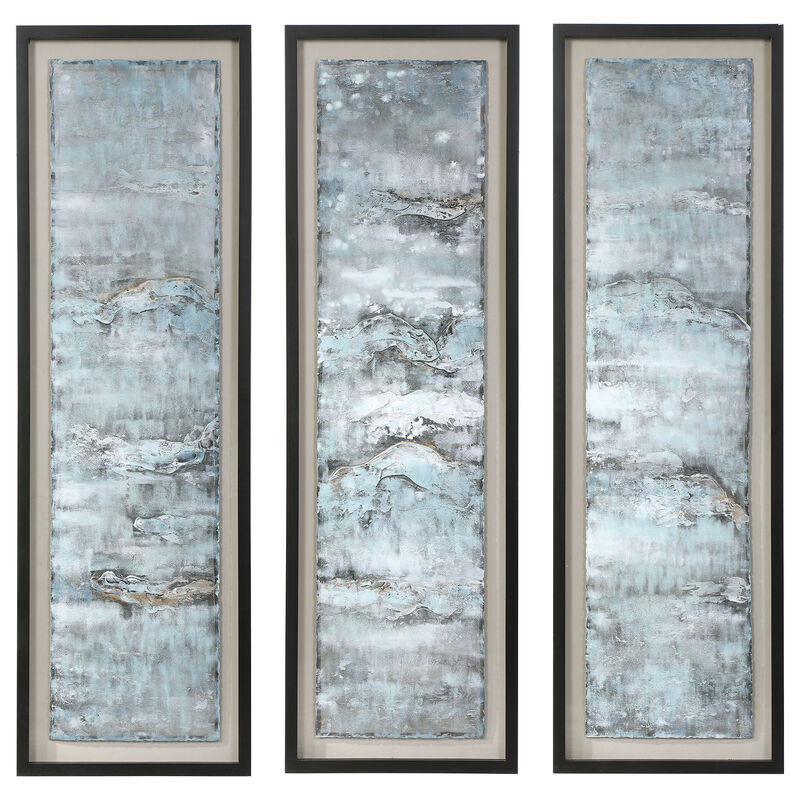 Ocean Swell Painted Metal Art (Set of 3)