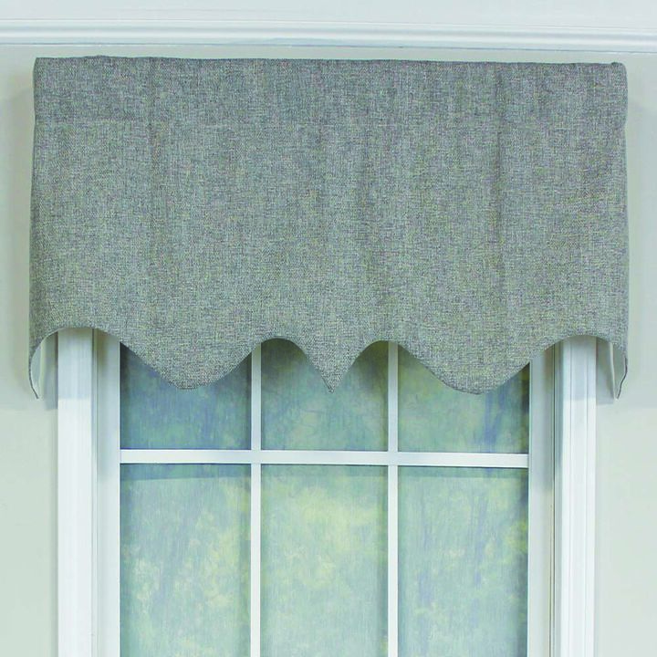 RLF Home R-Crosby Essential Solid Color Fabric Printed Regal Valance 3" Rod Pocket 50" x 17" Ash Gray
