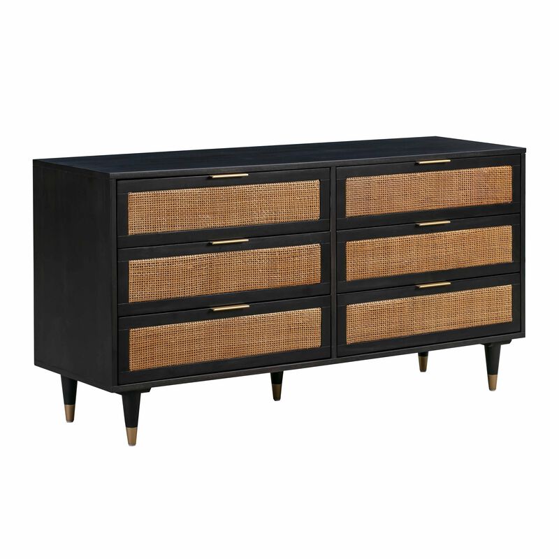 Sierra Cane 6-Drawer Dresser