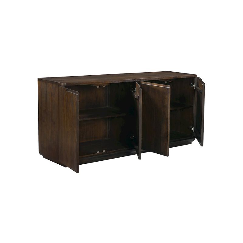 Alex Hamilton Bernard 4-Door Sideboard in Barista Brown on Solid Acacia Wood