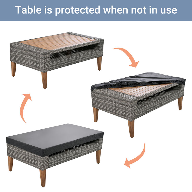 Merax All Weather PE Wicker Outdoor Rattan Sofa Set