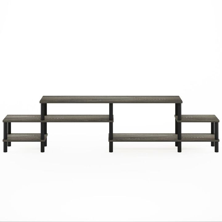 Furinno Turn-N-Tube Grand Entertainment Center for TV up to 80 Inch, French Oak Grey/Black