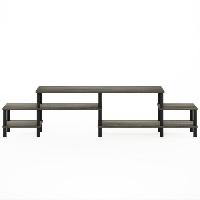 Furinno Turn-N-Tube Grand Entertainment Center for TV up to 80 Inch, French Oak Grey/Black