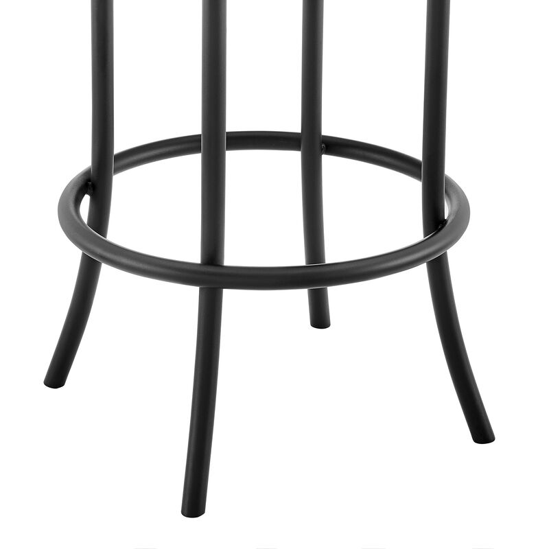 Rees Swivel or Stool in Black Finish with Grey Faux Leather