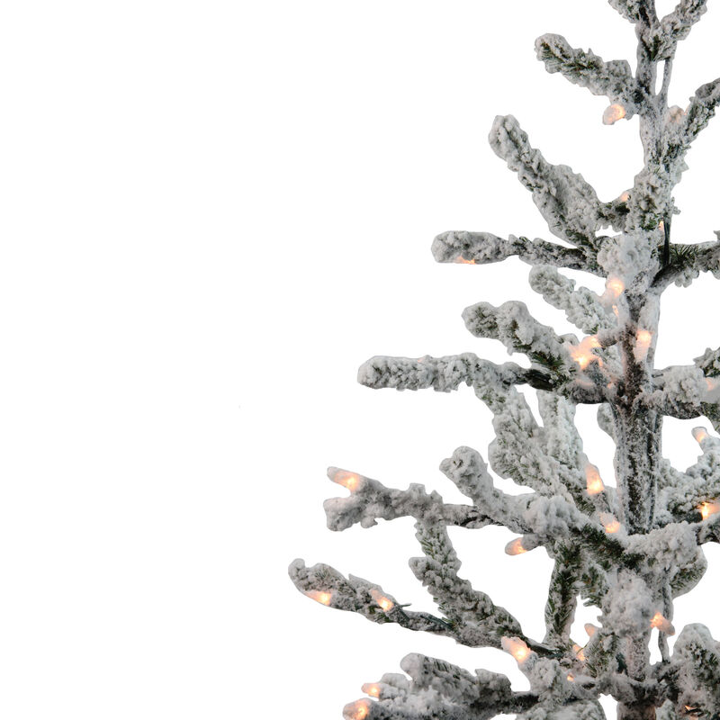 3' Pre-Lit Flocked Alpine Twig Artificial Christmas Tree - Warm White Lights