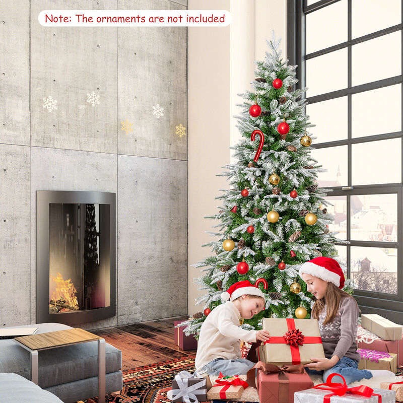 Pre-Lit Artificial Christmas Tree with Tips and LED Lights