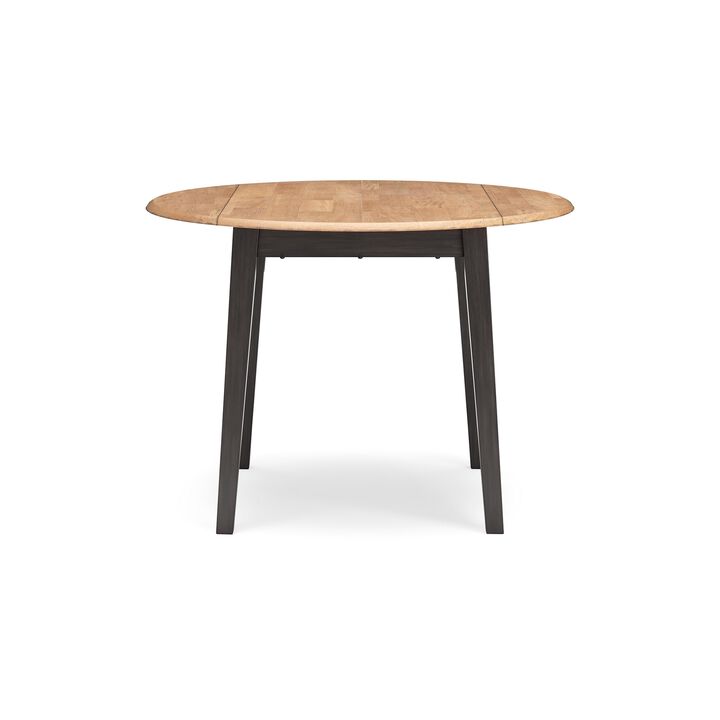 Gasy Dining Table, Extendable 26-42 Inch, Dark Brown Wood, 2 Leaves - Benzara