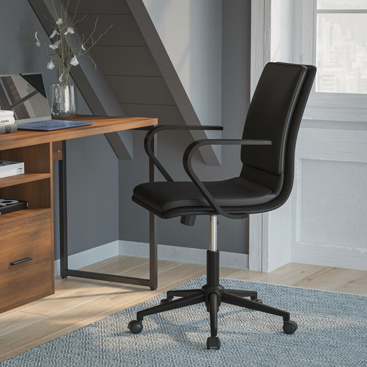 James Mid-Back Designer Executive Office Chair with Base and Arms
