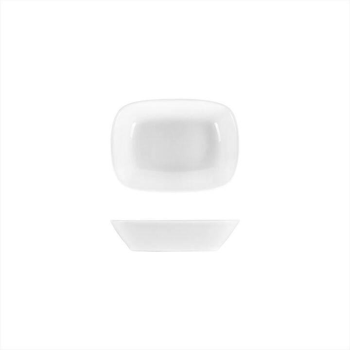 Porcelain Delta-Coupe 6.5" x 4.75" x h:1.5" 12 oz. Rectangular White Porcelain Deep Plate (Set of 4)