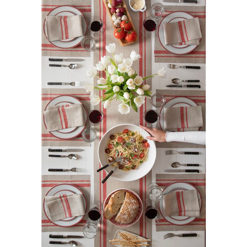 Solino Home 100% Pure Linen Table Runner | French Stripe