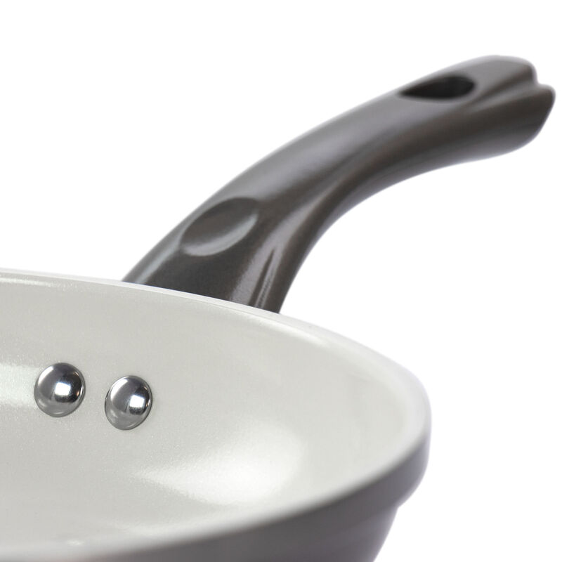 Gibson Home Hestonville 7 Piece Aluminum Nonstick Cookware Set in Grey with Bakelite Handles