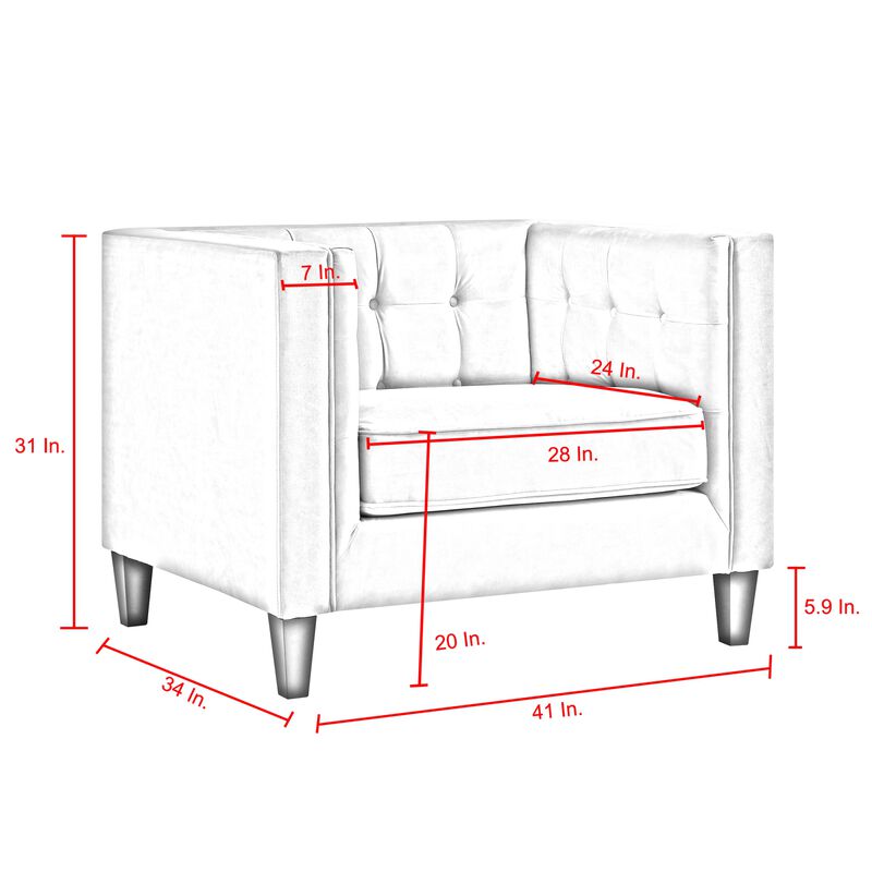 Inspired Home Maxine Velvet Club Chair