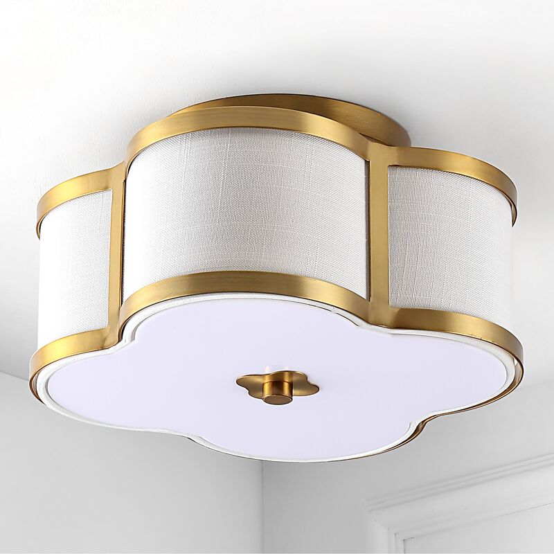 Quatrefoil Scalloped Shade Metal Classic Glam LED Flush Mount