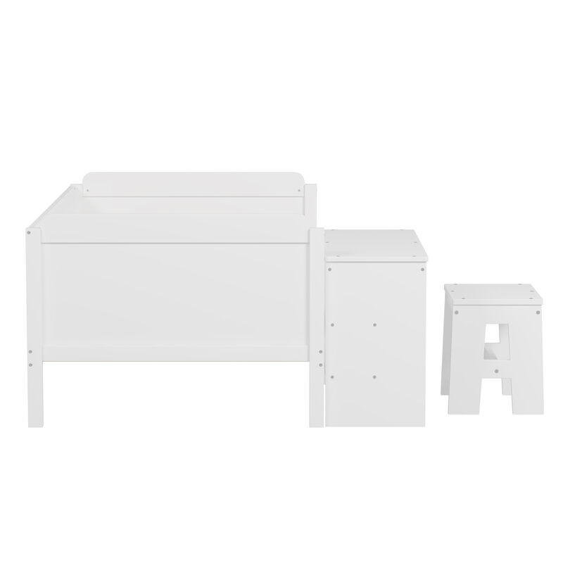 Merax Multi-functional Daybed Bed with Study Desk and 1 Stool