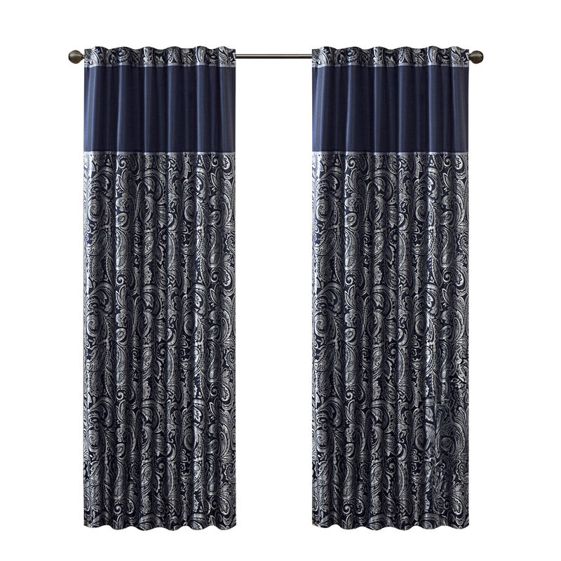 Gracie Mills Thornton Jacquard Curtain Panel Pair - 50x84"