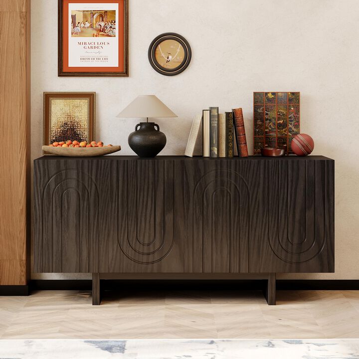 4-door Storage Cabinet,Antique Cream
