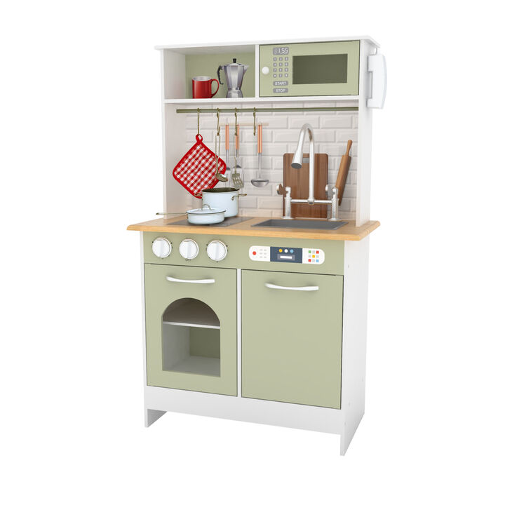 Teamson Kids - Little Chef Boston Modern Play Kitchen - Olive Green