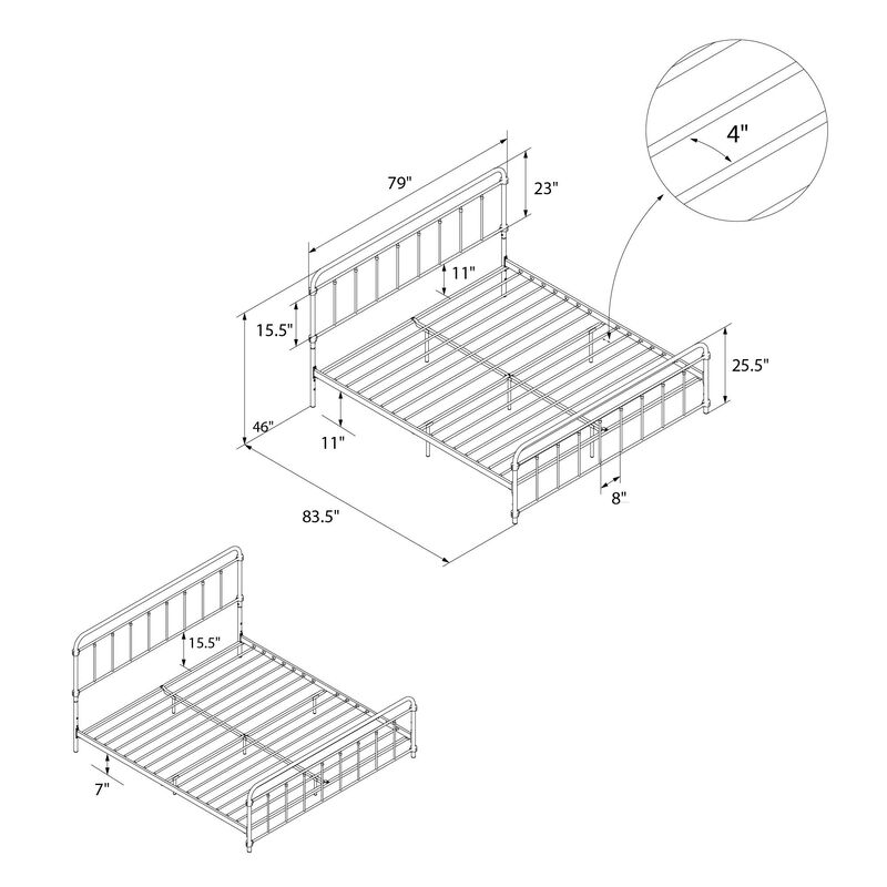 Wyn Metal Black Bed