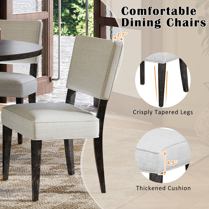 Merax Retro 5-Piece Round Dining Table Chairs Set