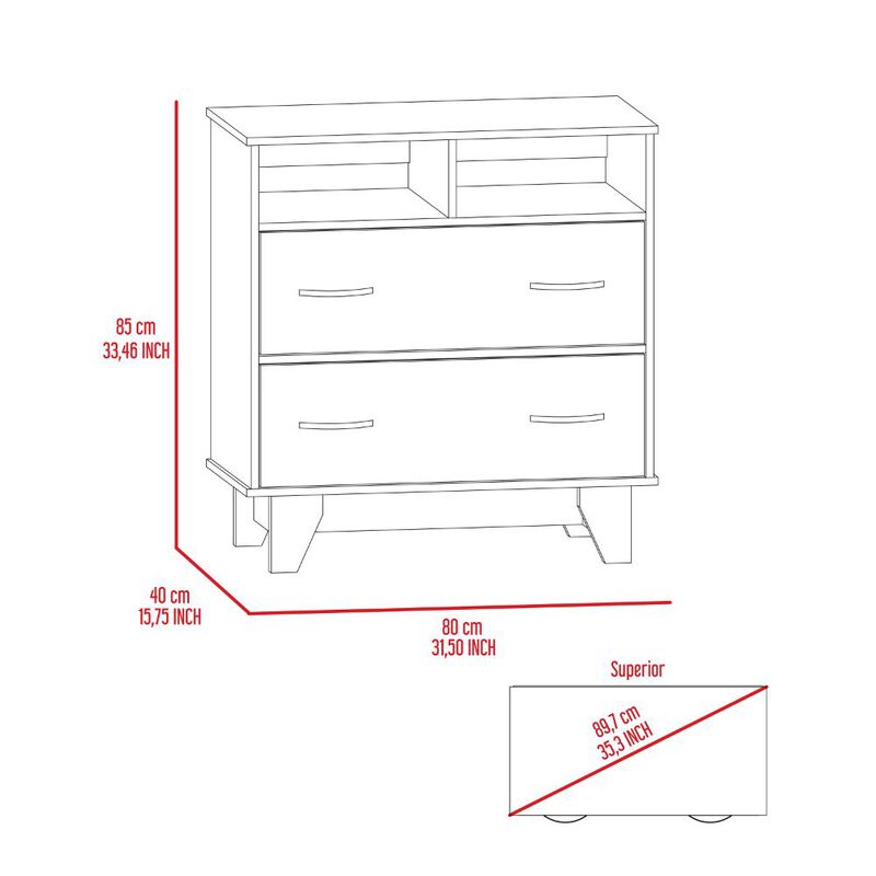 Double Drawer Dresser Arabi, Bedroom, Black