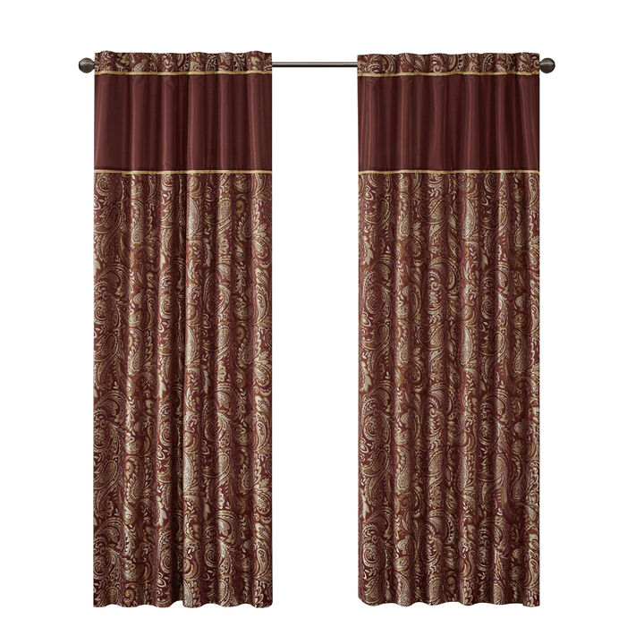 Gracie Mills Thornton Jacquard Curtain Panel Pair - 50x84"