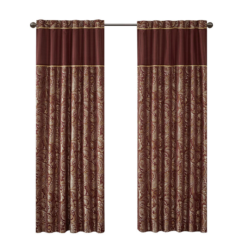 Gracie Mills Thornton Jacquard Curtain Panel Pair - 50x84"