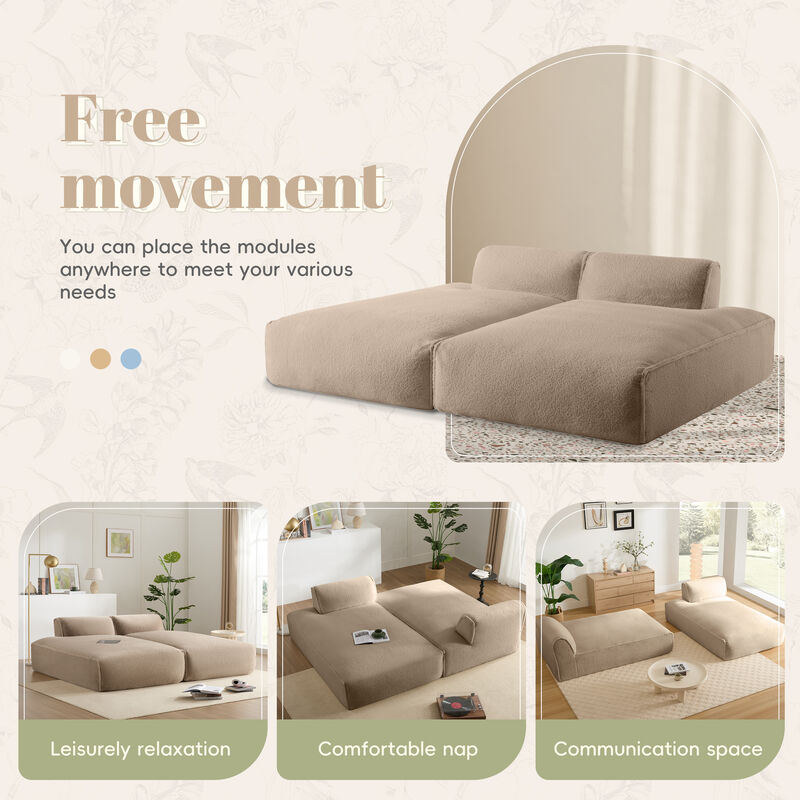 Merax Fully Compressed Sleeper Sofa for Living Room